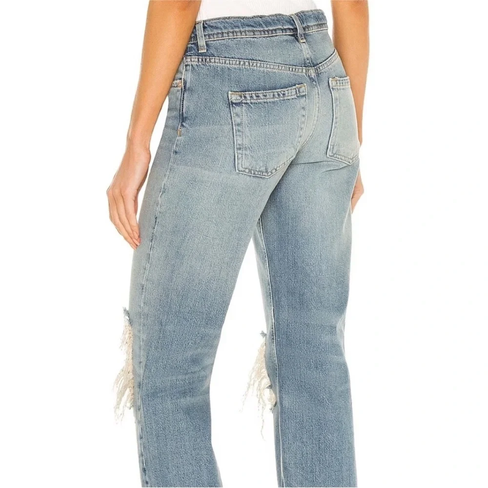 We the Free Maggie Mid Rise Straight Leg Jean in Aged to Perfection